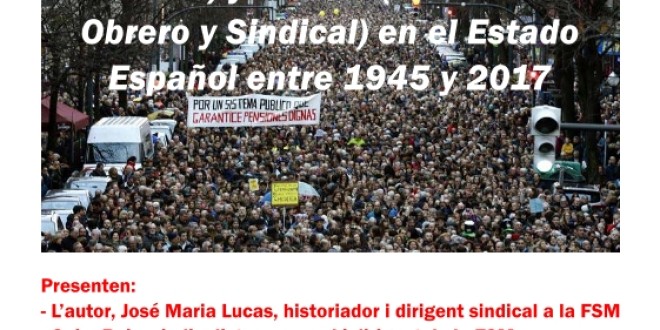 PRESENTACIÓ DEL LLIBRE – LA FSM Y EL MOS EN EL ESTADO ESPAÑOL ENTRE 1945 Y 2017