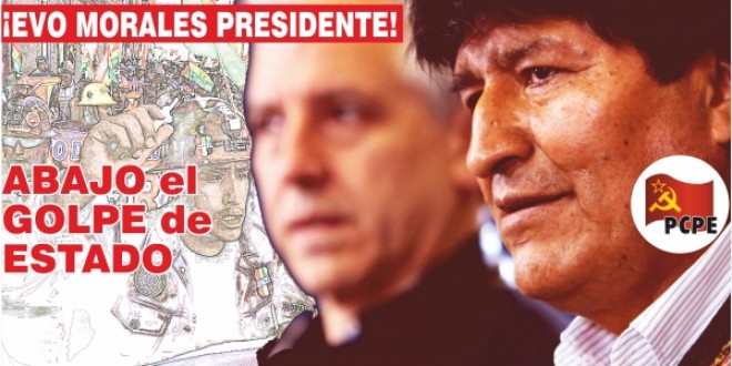 Primer comunicado del PCPE ante el golpe de Estado en Bolivia